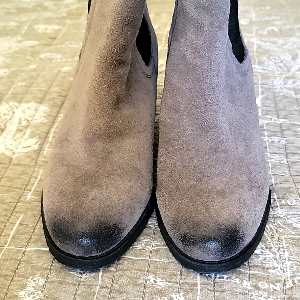 Sam Edelman Grey Suede Leather Bootie - Picture 7 of 8